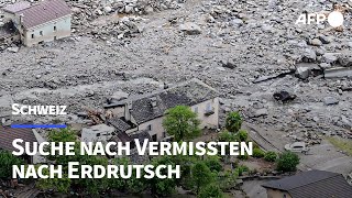 Suche nach drei Vermissten im Schweizer Hochwassergebiet  AFP [upl. by Tnahs]