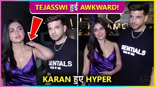 Karan Kundra Gets Hyper Tejasswi Looks Uncomfortable  Badly Mobbed By Crowd [upl. by Esorbma627]