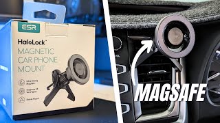 ESR HaloLock MagSafe Car Mount Review amp Setup [upl. by Celestyna]