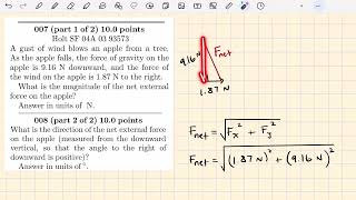 Finding The Net External Force and direction of Two Force Vectors [upl. by Hodgkinson]