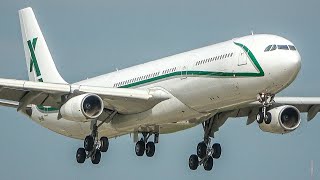 AIRBUS A340 LANDING  Australian A330  RARE Planes at Düsseldorf Airport 4K [upl. by Kamin]