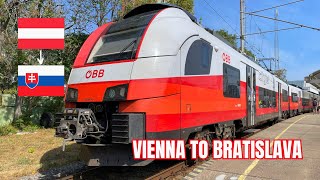 Vienna to Bratislava with Öbb Cityjet train [upl. by Okajima]