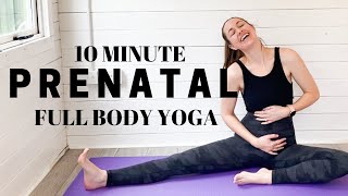 10 MINUTE PREGNANCY YOGA  Full Body Prenatal Yoga Flow  LEMon yoga [upl. by Enwad471]