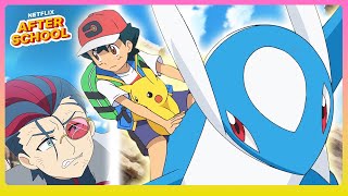 Ash Battles a Pokémon Hunter  Pokémon To Be a Pokémon Master Ultimate Journeys  Netflix [upl. by Whitten590]