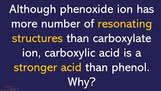 Carboxylic acid is a stronger acid than phenol Why [upl. by Maynard]