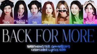 AI Cover BABYMONSTER Back For More org by TXT feat Anitta ColorCoded Lyrics  MyungChae [upl. by Akit557]