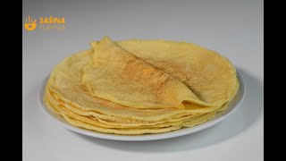 Crepes recipe Palačinke koje uvijek uspiju osnovni recept  Sašina kuhinja [upl. by Godliman668]