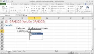 Excel funcion grados radianes a grados sexagesimales [upl. by Rosse]