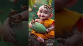 So cute little monk 🙏🙏👍👍 please like and subscribe my channel funnysong baby funny viral [upl. by Vokaay324]