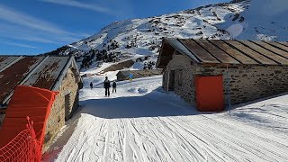 BLUE CHALETS Skiing to Varet 40 Lift nr Arc 1950 resort GoPro HD POV  Les Arcs Paradiski  Mar 2023 [upl. by Eibreh]