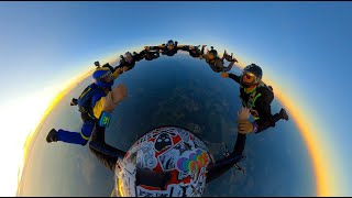 Sunset 20 way  Skydiving  Full 360 Video [upl. by Arta]