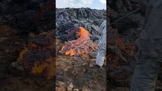 LAVA SCIENCE Iceland Volcano Eruption July 2023 lava viral volcano science iceland geology [upl. by Jarin]