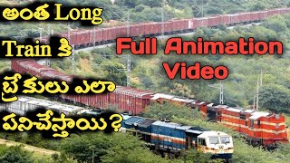 How Brakes work in trains fully animated video in telugu [upl. by Dlarej]