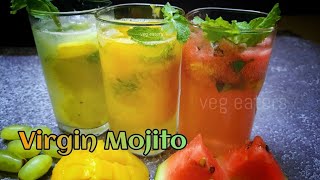 virgin mojito 3 ways  3 flavour virgin mojito Summer drink 🍸 [upl. by Nyladnohr518]