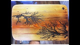 DO NOT TRY THIS IT CAN BE DEADLY Satisfying Electric Lichtenberg Fractal Wood Shocking Burning [upl. by Marlie506]