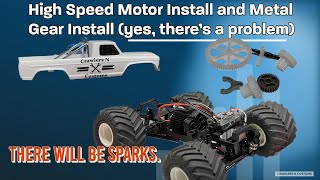 FMS Smasher V2 Hi Speed Motor Hi Gear Lockout and Metal Gear Install Theres a Problem [upl. by Yllrebmik]