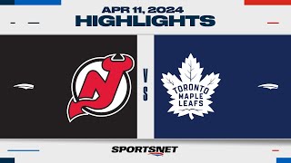 NHL Highlights  Devils vs Maple Leafs  April 11 2024 [upl. by Einahets]