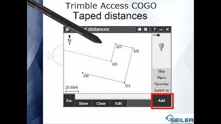 Trimble Access  General Survey  COGO  Taped distances [upl. by Shina897]