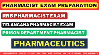 PHARMACEUTICS  PHARMACIST EXAM PREPARATION  RRB  PRISON DEPARTMENT  TELANGANA PHARMACIST EXAM [upl. by Savory80]