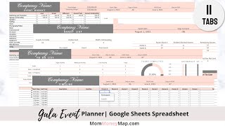 Gala Event Planner Spreadsheet Google Sheets [upl. by Shaffert871]