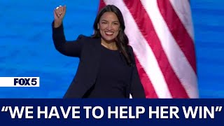 AOC unleashes on Trump in fiery DNC speech [upl. by Ellenrahc]