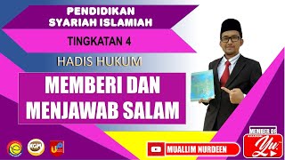 MEMBERI DAN MENJAWAB SALAM Hadis Hukum Ting 4 [upl. by Ettesus364]