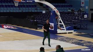 Coach Jasikevicius is BACK on the court and drilling shots during Zalgiris practice [upl. by Yentroc]