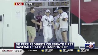 LIVE LOOK De Pere Redbirds baseball celebrates state title [upl. by Otreblaug]