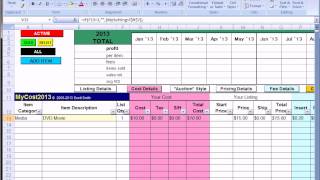 MyCost Tutorial Ebay Fee  Profit Calculating Spreadsheet [upl. by Nan409]