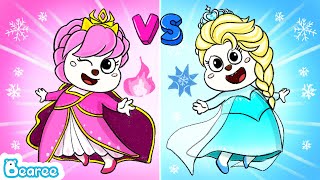 💙💗 Pink vs Blue Princess Challenge  Pink Anna vs Blue Elsa Who Is the Best  Bearee and Bonnie [upl. by Calvina631]