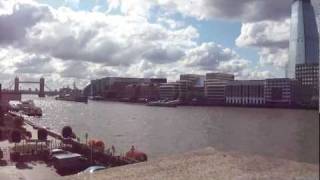 The view from London Bridge showing HMS Belfast amp the New Shard Building  23rd July 2011 [upl. by Hump]