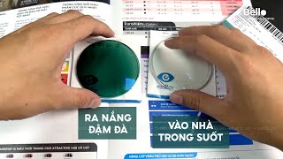 Tròng kính cận đổi màu Ngọc Lục Bảo Emerald  Essilor Transitions Signature Gen 8 Style Colors [upl. by Akerahs]