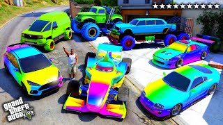 GTA 5  Stealing Luxury Rainbow SuperCars with Franklin in GTA V [upl. by Mitman]