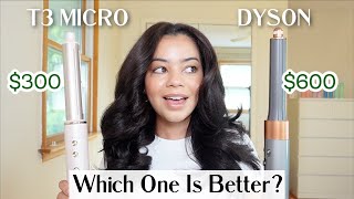 NEW T3 MICRO AIRE 360 VS DYSON AIRWRAP ON CURLY HAIR [upl. by Eoz855]