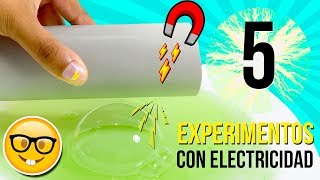 5 INCREIBLES Experimentos CASEROS con ELECTRICIDAD ELECTROSTÁTICA 🎇 Experimentos Fáciles para Niños [upl. by Earesed911]