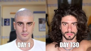 Two years time lapse of hair growth [upl. by Ydnys]