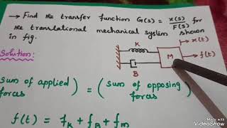 Mechanical Translational System Transfer Function Calculation Problem [upl. by Chane]