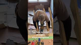 Tips How To Install Stringer On Stairs carpenter carpentry woodworking youtube youtubeshorts [upl. by Alimaj]