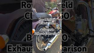 BULLET 350 and CLASSIC 350 EXHAUST COMPARISON royalenfield bullet350 classic350 exhaustsound [upl. by Gitlow7]