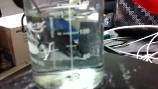 Demonstration of water splitting powered under LED desk light illumination [upl. by Calondra]