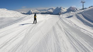 Skiing from Hörnli to Arosa on a sunny day in March 2021 4K [upl. by Handbook]