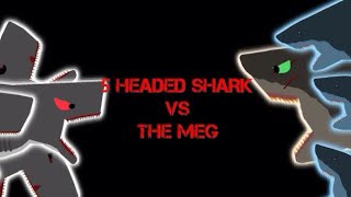 5 headed shark vs the Megalodon 5 headed shark attack vs the meg sticknodes animation [upl. by Elreath]