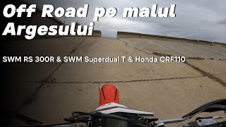 Off Road pe malul Argesului SWM RS300R amp SWM Superdual T amp Honda CRF 100 [upl. by Euqinim]