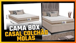 CAMA BOX CASAL COLCHÃO MOLAS FLORA BEGE 138X188X60CM [upl. by Malinin564]