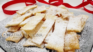 Chiacchiere frappe o bugie di Carnevale ricetta della nonna  ricetta di Creativaincucina [upl. by Svirad]