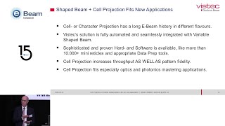 Tech Talk Vistec on Extending ShapedBeamLithography [upl. by Parks]