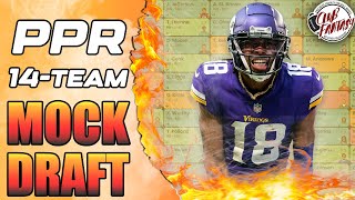 2024 Fantasy Football 14team Mock Draft  PPR Scoring [upl. by Lamprey]