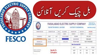 Check Fesco Bill Online  FESCO  How to check online bill [upl. by Annohsak]