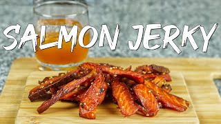 Homemade Salmon Jerky  Perfect Snack To Accompany Some Beers [upl. by Oatis420]