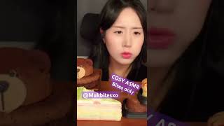 COSY ASMR chocolate cream cake rainbow crepe Mukbang bites only fyp viralvideo video fyp edit [upl. by Kcid]